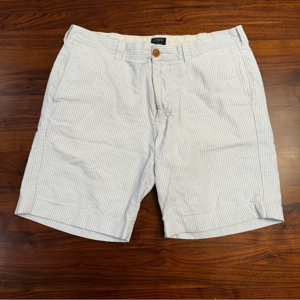 J. Crew Men's Seersucker Blue Striped Shorts